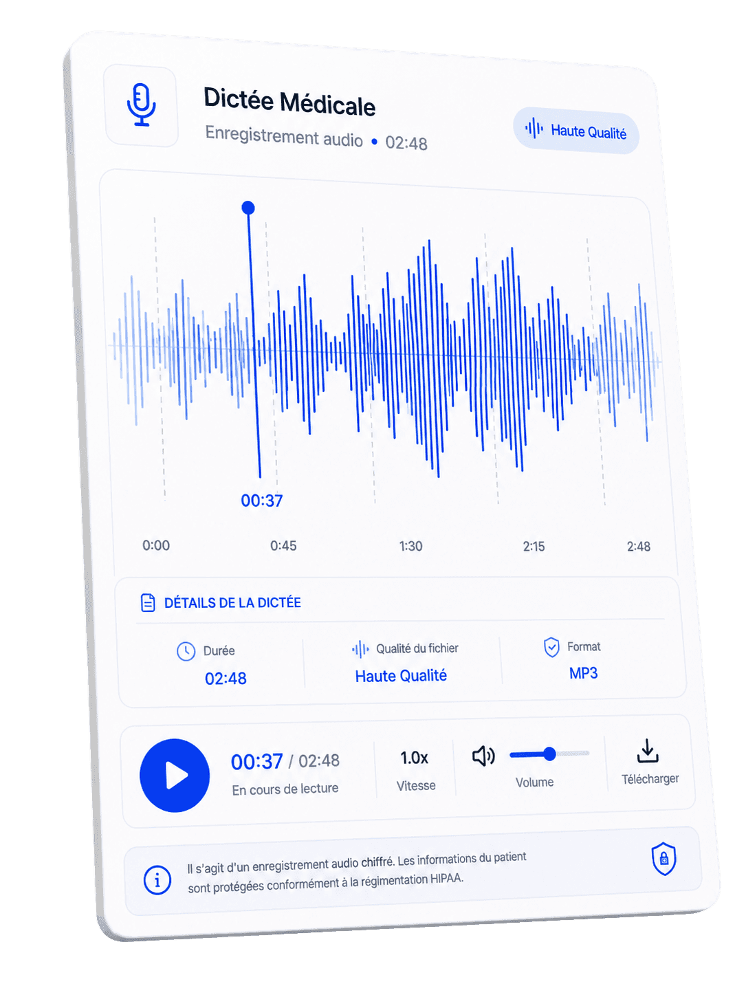 Dictée médicale audio