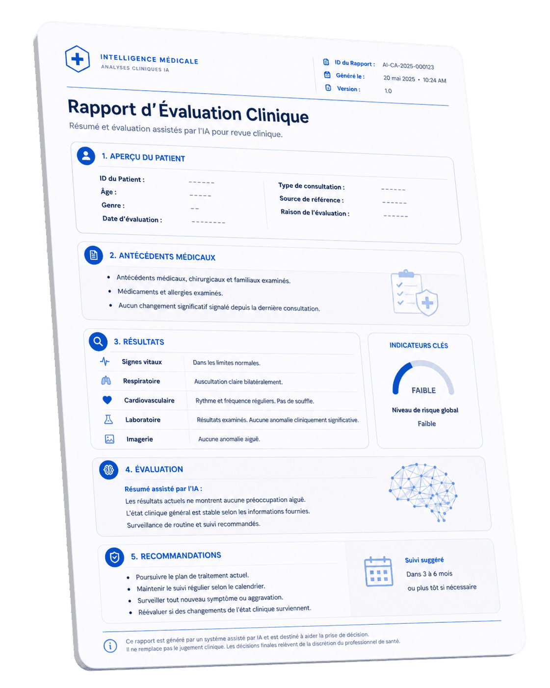 Rapport d'évaluation clinique