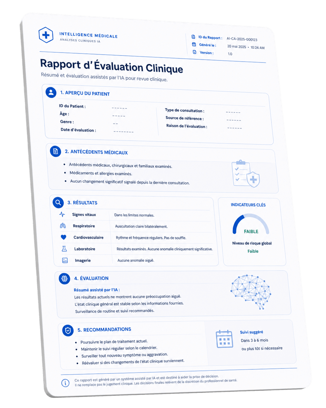 Rapport d'évaluation clinique