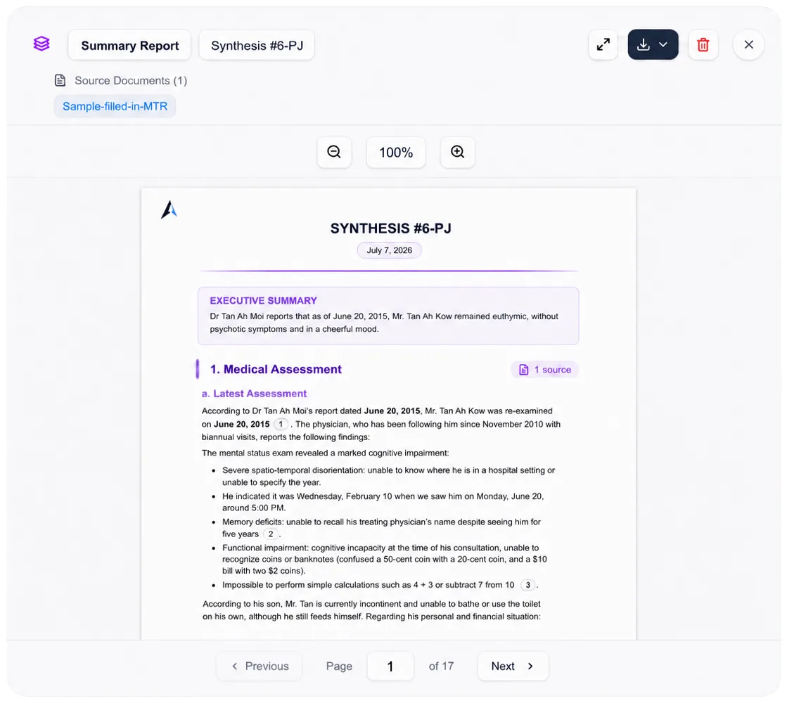 Go from review to report without starting over - screenshot
